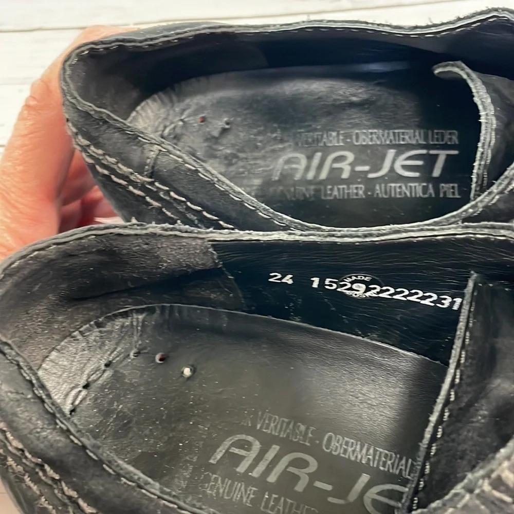 Mephisto Black Suede Air Jet Oxfords